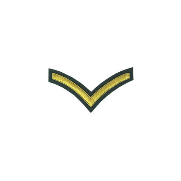 1 Stripe Chevron Badge Gold Bullion On Green