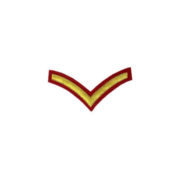 1 Stripe Chevron Badge Gold Bullion On Red