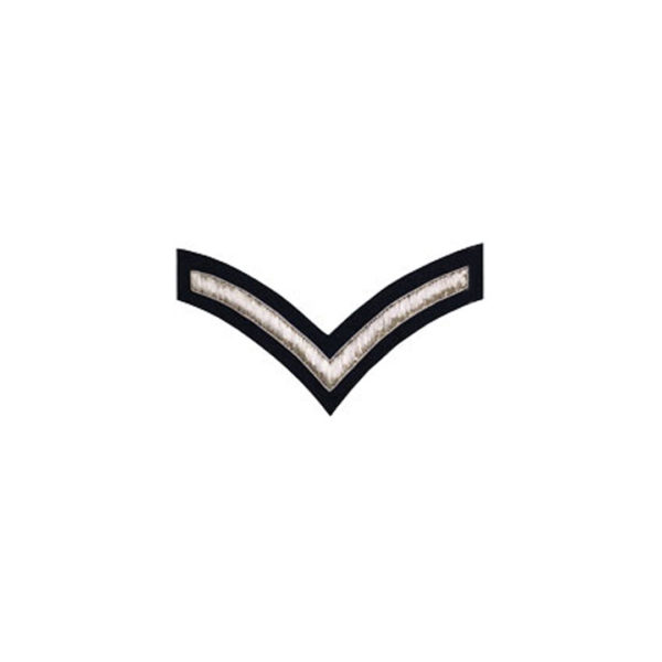 1 Stripe Chevron Badge Silver Bullion on Blue