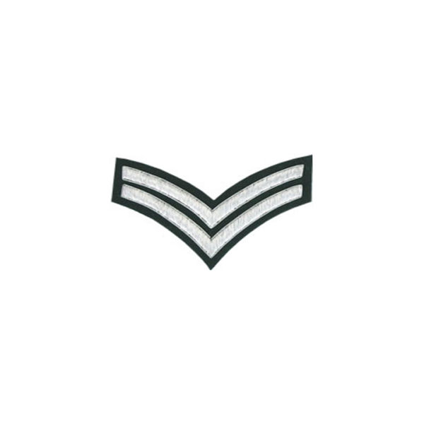 2 Stripe Chevron Badge Silver Bullion On Green
