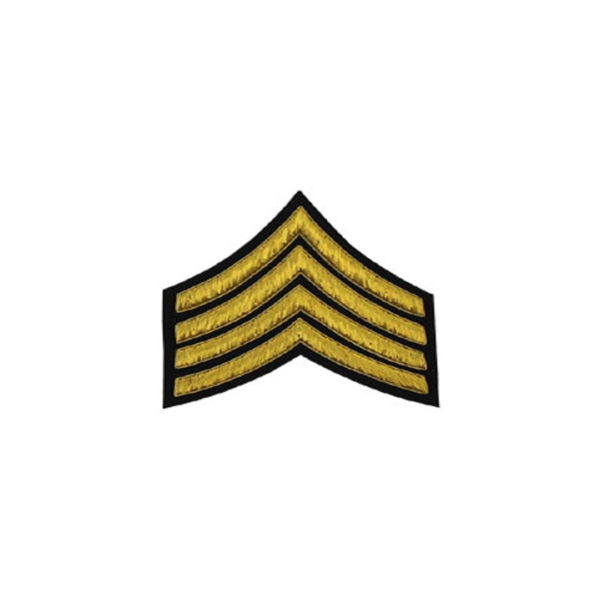 4 Stripe Chevrons Badge Gold Bullion On Black