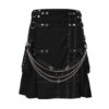 Black Deluxe Utility Fashion Kilt With Chain