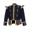 Dark Blue Pipe Band Doublet With Gold Braid Zip Front