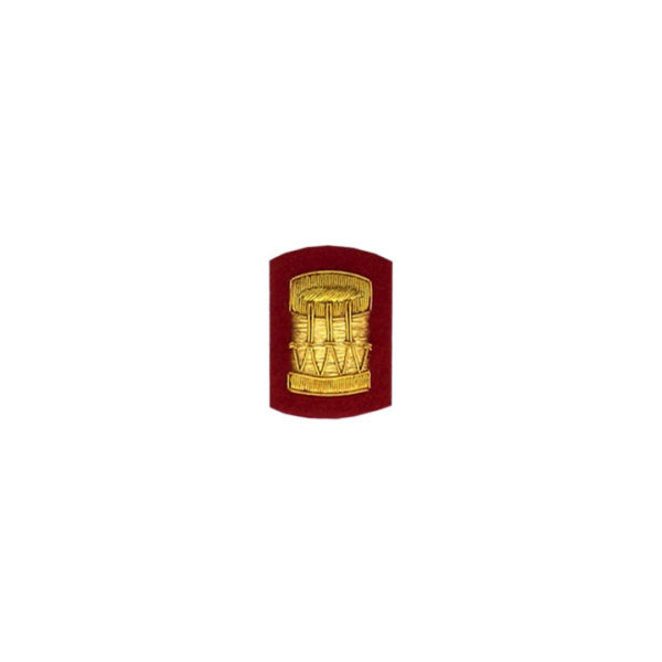 Drum Badge Gold Bullion On Red