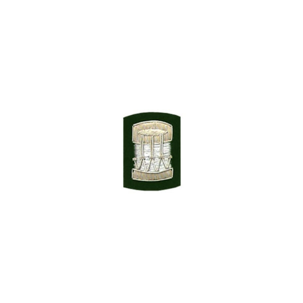 Drum Badge Silver Bullion On Green