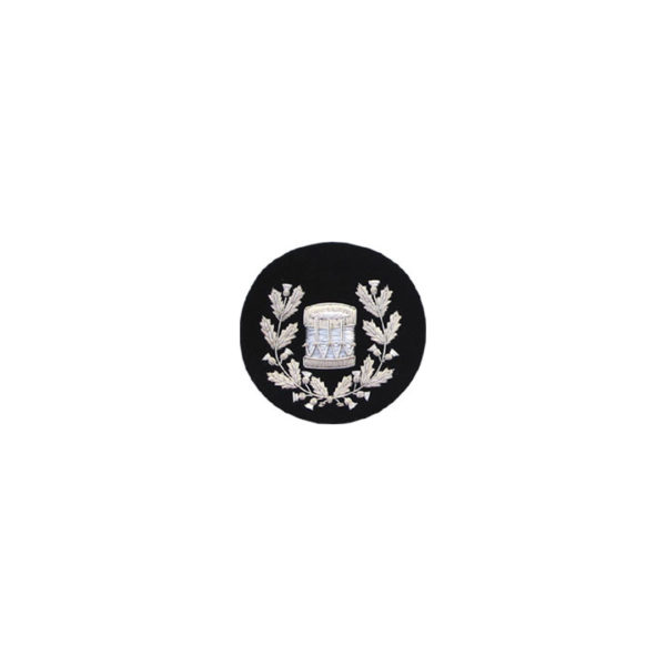 Drum Major Badge Silver Bullion On Black