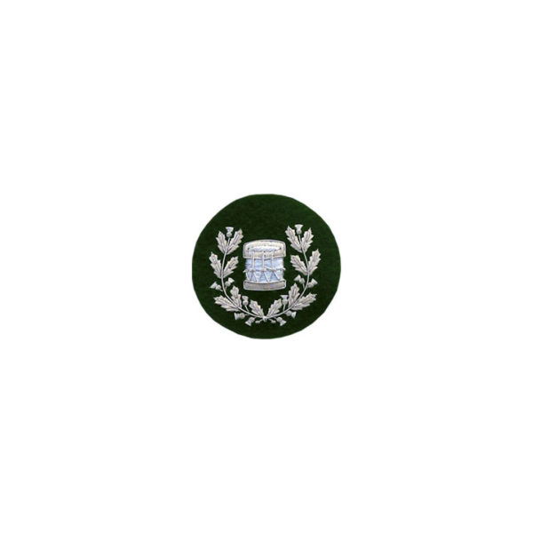 Drum Major Badge Silver Bullion On Green