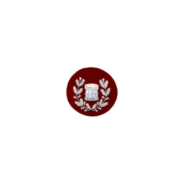 Drum Major Badge Silver Bullion On Red