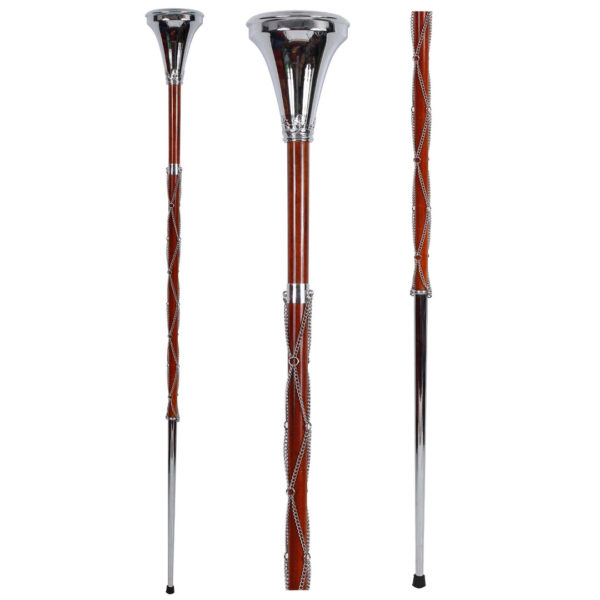 Drum Major Mace Stave Plain Flat Head Chrome Plated