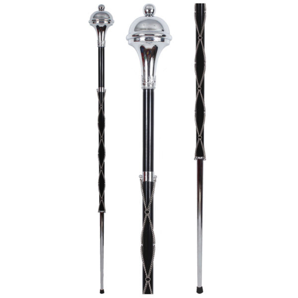 Drum Major Mace Stave Beech Wood Black Shaft Ball Top
