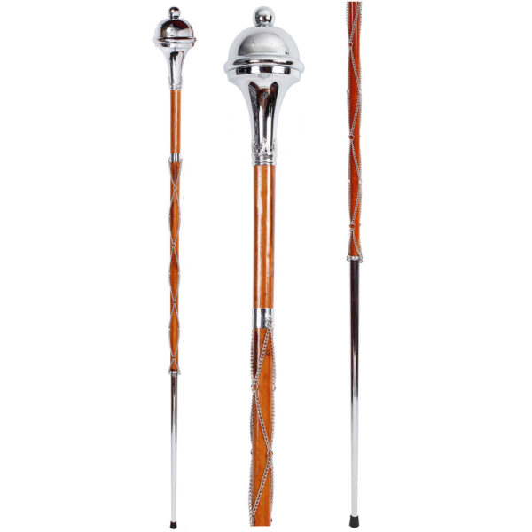 Drum Major Mace Stave Plain Head Ball Top Chrome Plated