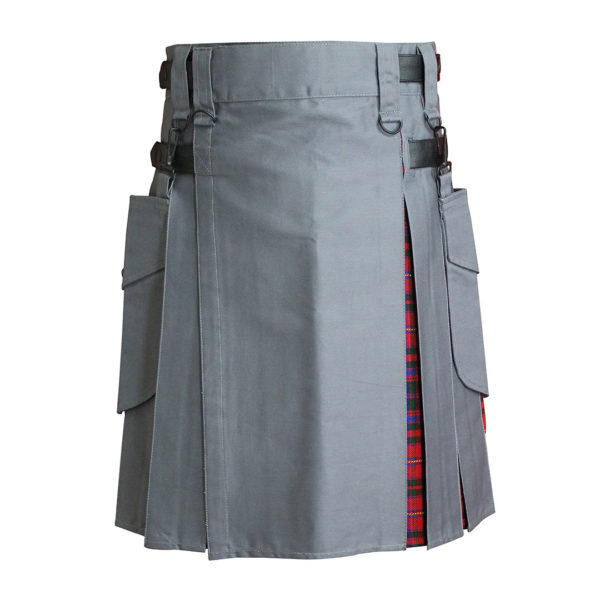 Hybrid Kilt Grey With Tartan