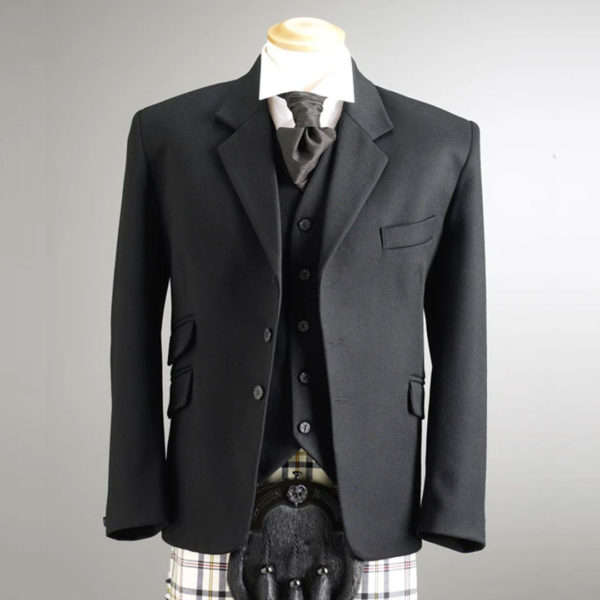 Lomond Coat Black Barathea With Waistcoat