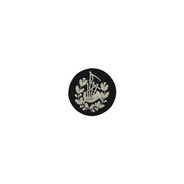 Pipe Major Badge Silver Bullion On Black