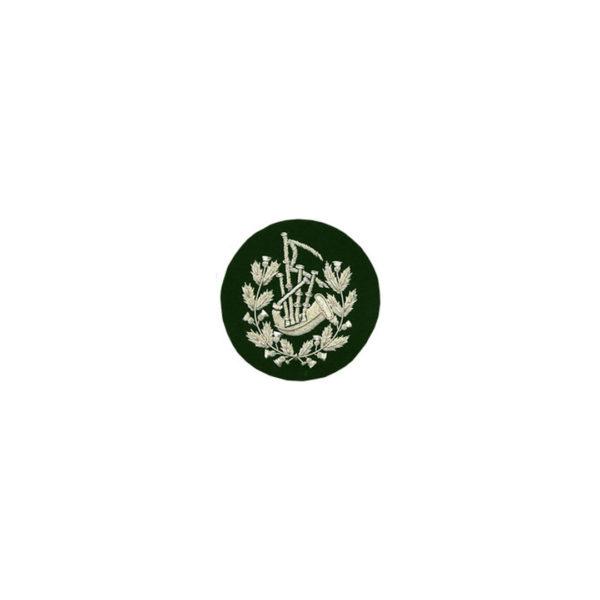 Pipe Major Badge Silver Bullion On Green
