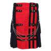 Red And Navy Deluxe Utility Kilt With Chain