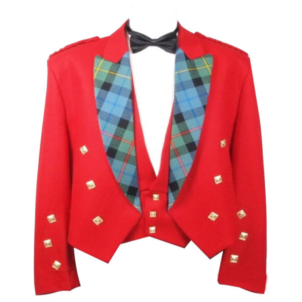 Red Prince Charlie Jacket & 3 button Vest