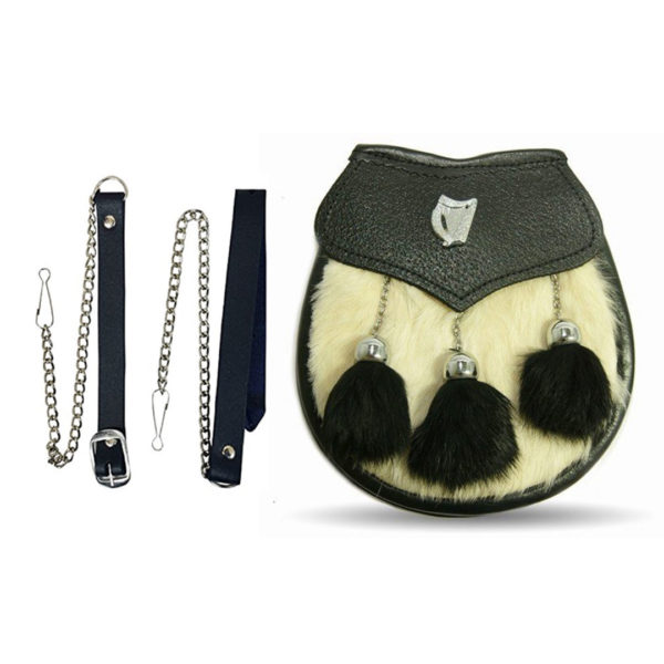 Semi Dress Rabbit Fur Irish Harp Kilt Sporran
