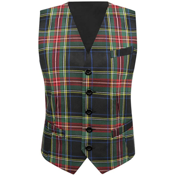 Tartan Waistcoat Three Pockets