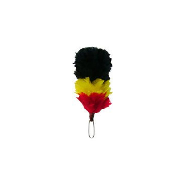 Black / Yellow / Red 5 Inch Feather Hackle