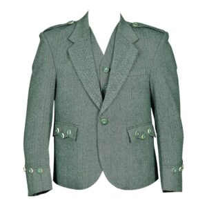 Lovat Green Tweed Argyle Kilt Jacket With 5 Button Vest