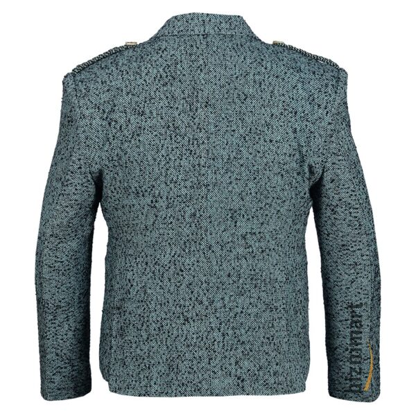Pure Wool Black And Blue Argyll Jacket With Waistcoat/Vest