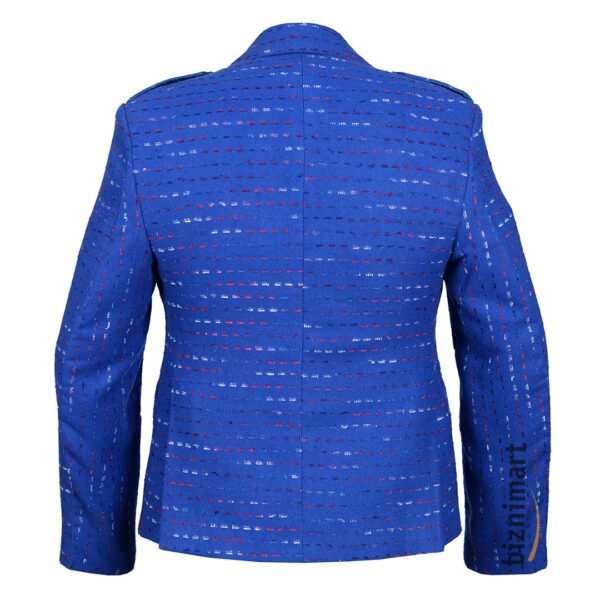 Pure Wool Blue Argyll Jacket With Waistcoat/Vest